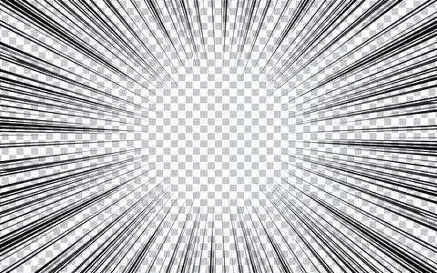Comic zoom explosion background in black and white. vector illustration. Stock Illustration