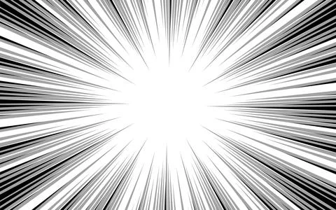 Comic zoom explosion background in black and white. Stock Illustration