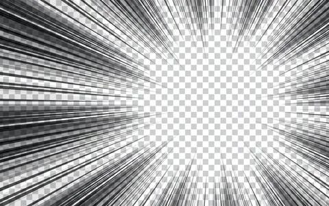 Comic zoom explosion background in black and white. Illustrazione stock