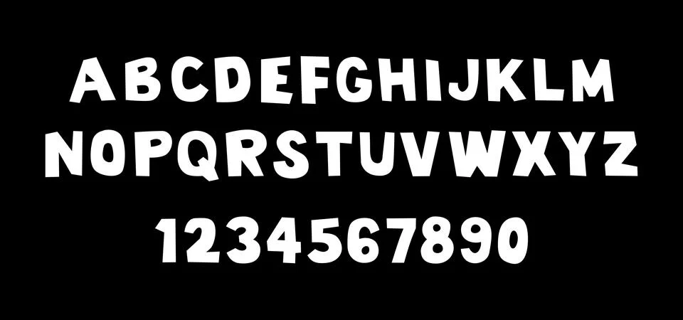 Comical font and alphabet Stock Illustration