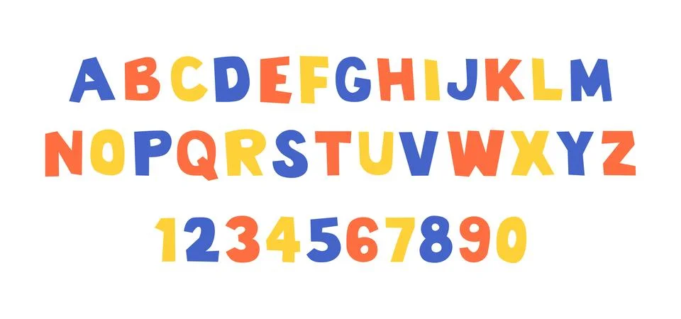 Comical font and alphabet Stock Illustration