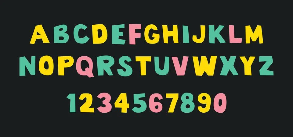 Comical font and alphabet Stock Illustration