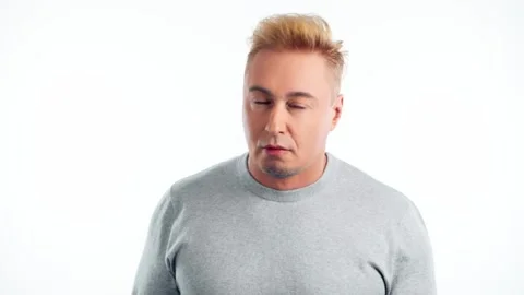 Comical funky man making fun silly facial expressions, fooling around. Caricatur Stock Footage 244918540