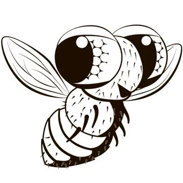 Comical monochrome fly. Stock Illustration