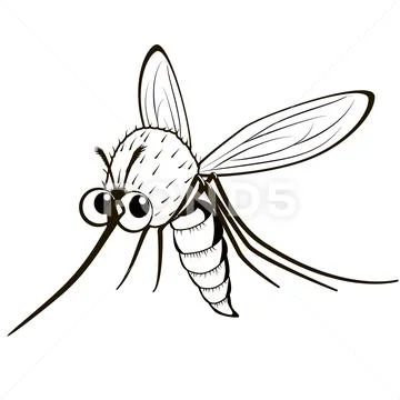 Comical monochrome mosquito. Stock Illustration
