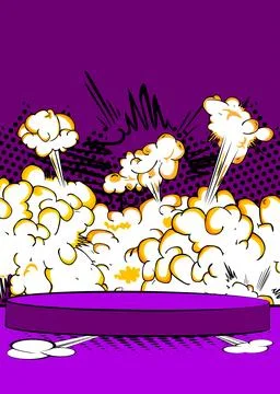 Comics abstract platform for mockup presentation. Comic Book product podium.. Stock Illustration