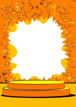 Comics abstract platform for mockup presentation. Comic Book product podium.. Stock Illustration