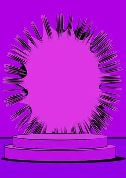Comics abstract platform for mockup presentation. Comic Book product podium.. Stock Illustration