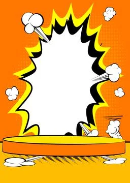 Comics abstract platform for mockup presentation. Comic Book product podium.. Stock Illustration