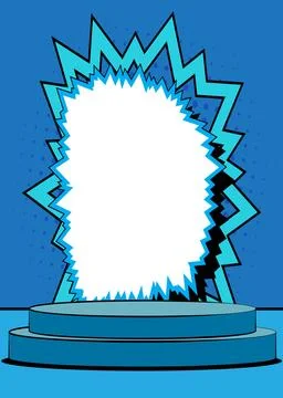 Comics abstract platform for mockup presentation. Comic Book product podium.. Stock Illustration