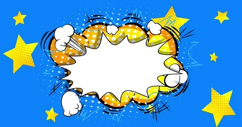 Comics background on blue video Stock Footage 334158901