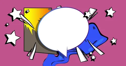 Comics background on pink video Stock Footage 334356491