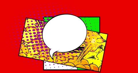Comics background on red video Stock Footage 334516324