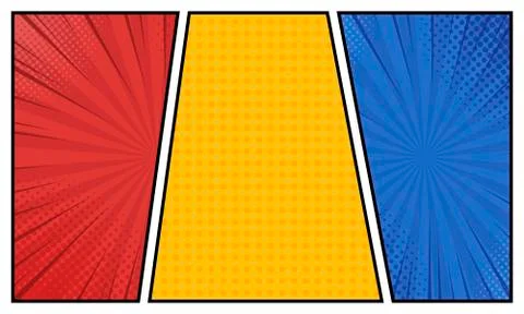 Comics book background in different colors. Blank template background. Pop-ar 库存插图