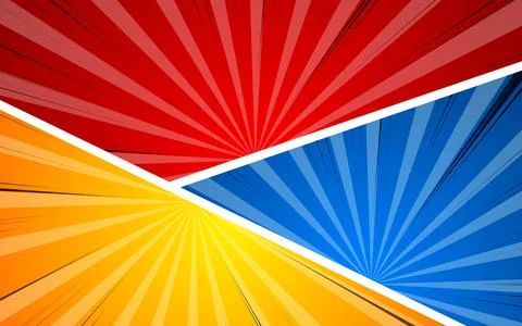 Comics book background in different colors. Blank template background. Pop .. Stock-Illustration