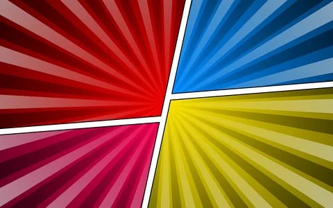 Comics book background in different colors. Blank template background. Stock Illustration