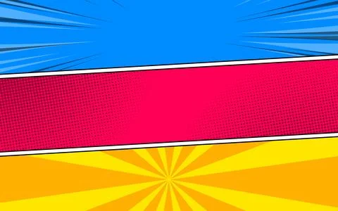 Comics book background in different colors. Blank template background. Pop .. Stock Illustration
