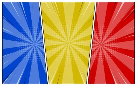 Comics book background in different colors. Blank template background. Stock Illustration