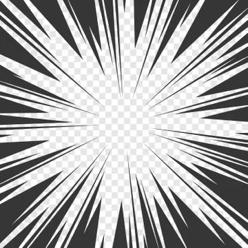 Comics Book Radial Speed Lines Effects with Transparent Background. Vector イラスト素材