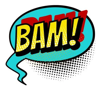 Comics book speech bubble. Colored hand drawn retro cartoon sticker. Comic text Stock Illustration