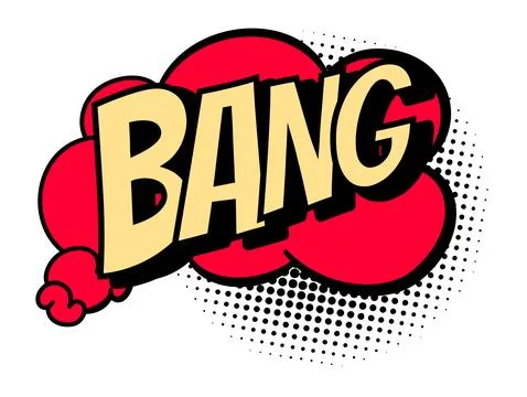 Comics book speech bubble. Colored hand drawn retro cartoon sticker. Comic text Stock Illustration