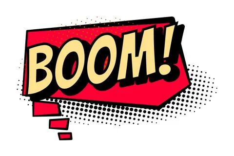 Comics book speech bubble. Colored hand drawn retro cartoon sticker. Comic text Stock Illustration