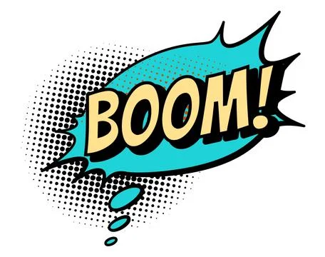 Comics book speech bubble. Colored hand drawn retro cartoon sticker. Comic text Stock Illustration