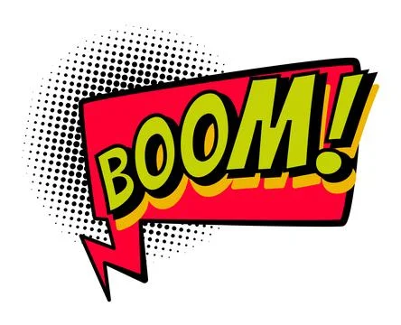 Comics book speech bubble. Colored hand drawn retro cartoon sticker. Comic text Illustrazione stock