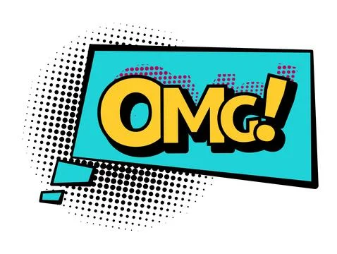 Comics book speech bubble. Colored hand drawn retro cartoon sticker. Comic text Stock Illustration