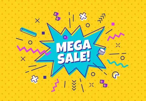 Comics boom bubble effect sale banner Stock Illustration
