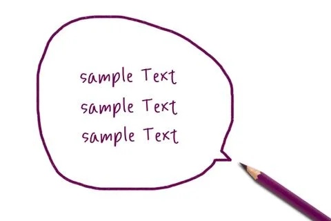 Comics bubble and color pencil isolated on white background Stock Illustration