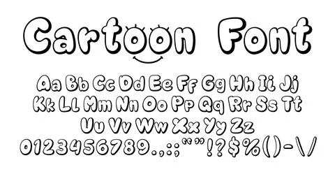 Comics bubble font, balloon typeface, fat alphabet Stock Illustration