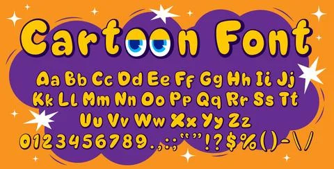 Comics bubble font type, cartoon balloon typeface Stock Illustration