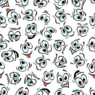 Comics cartoon faces seamless pattern Stock-Illustration