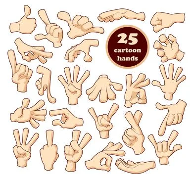 Comics cartoon hands set Stock Illustration