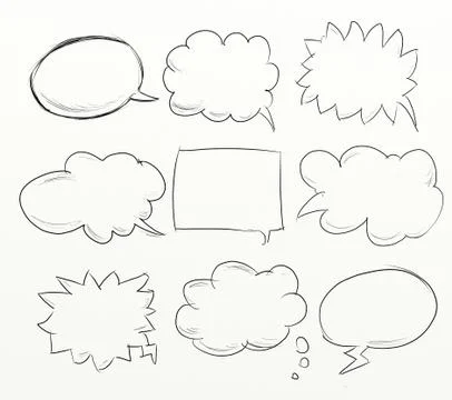 Comics clouds to write your message Stock Illustration