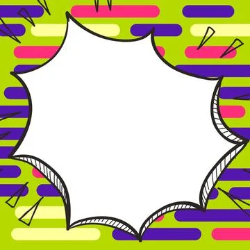 Comics Design Frames. Beautiful Photo Frame Set With Boom Bubbles For Design 스톡 일러스트