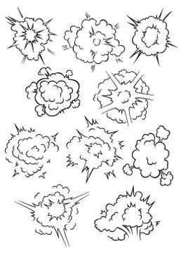 Comics explosion clouds and bubbles set Illustrazione stock
