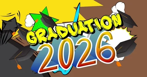 Comics Graduation 2026 word Stock Footage 337146342
