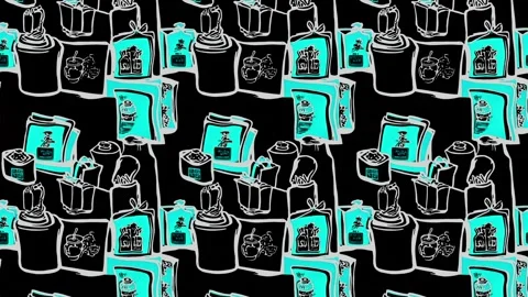 Comics-inspired poster layout with tea and herbs and borders — Vertical motion Stock Footage 308070650