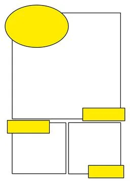 Comics layout page alpha captions yellow イラスト素材