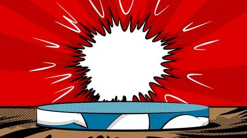 Comics podium stage. Comic Book product scene pedestal for mockup presentat.. Stock Illustration