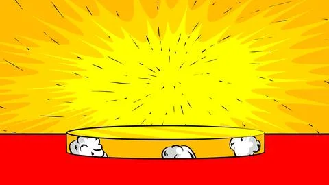 Comics podium stage. Comic Book product scene pedestal for mockup presentat.. Stock Illustration