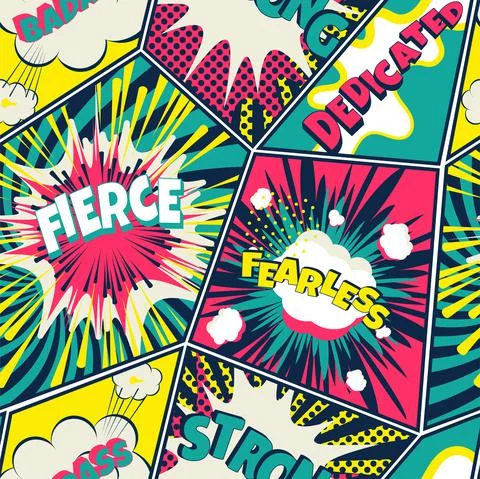 Comics pop art seamless pattern. Retro background with speech bubbles and Stock Illustration