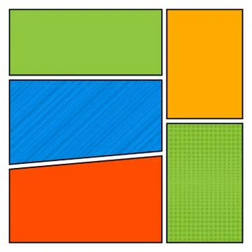 Comics pop art style blank layout template with dots pattern background vecto Illustrazione stock