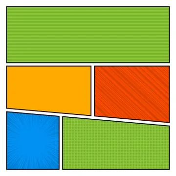 Comics pop art style blank layout template with dots pattern background vecto Illustrazione stock