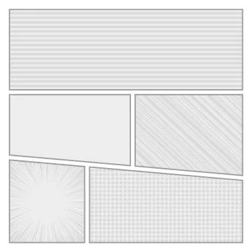 Comics pop art style blank layout template with dots pattern background vecto Illustrazione stock