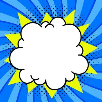 Comics pop-art style empty bang shape on a multi color twisted background. Stock Illustration