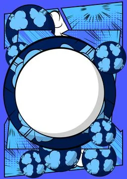 Comics Presentation with Blue abstract background. Comic book poster with b.. Stock Illustration