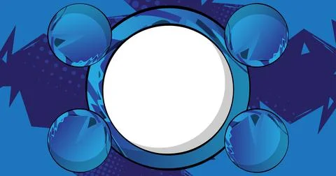 Comics Presentation with Blue abstract background. Comic book poster with b.. Stock Illustration